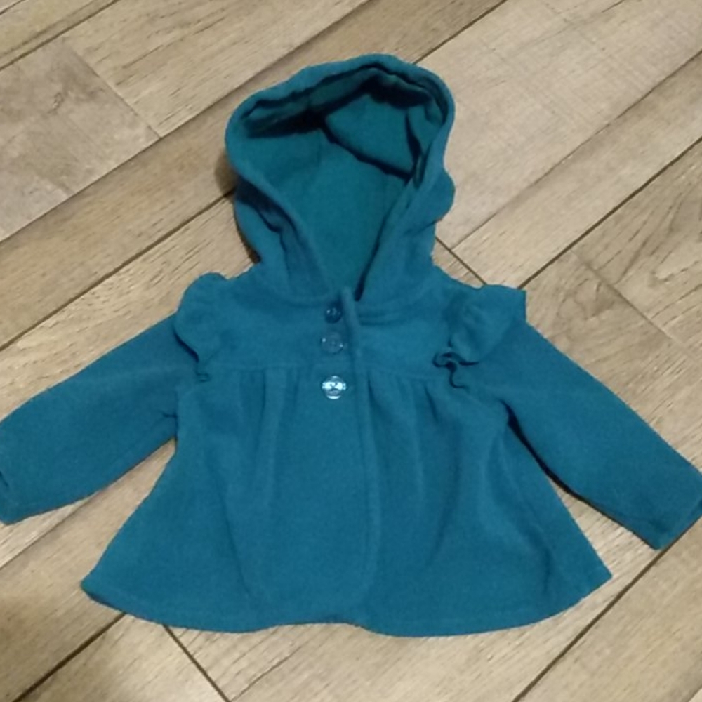 Infant girls teal fleece coat